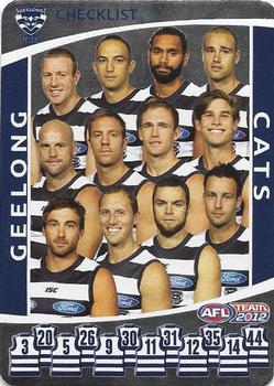 2012 Team Zone AFL Team - Team Checklists #NNO Geelong Cats Front